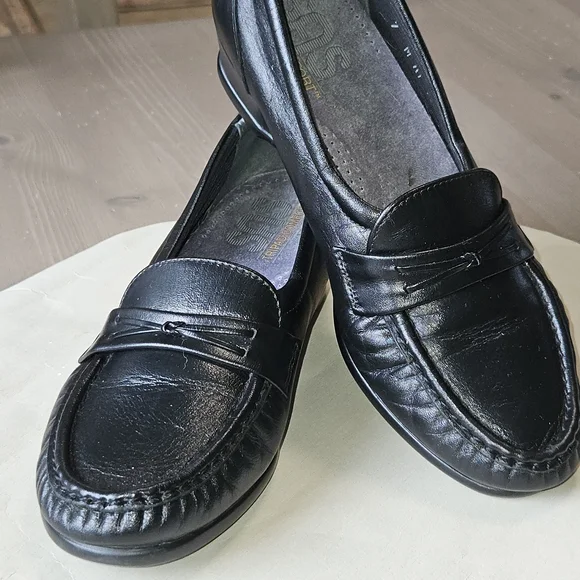 SAS Black Leather Classic Loafers Tripad Comfort Size 7 - Picture 5 of 12